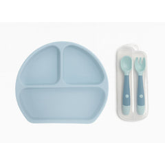 Set de Alimentación de Silicona – Plato con tapa + Cubiertos con estuche