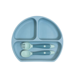 Set de Alimentación de Silicona – Plato con tapa + Cubiertos con estuche