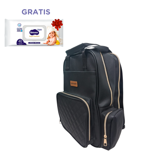 Mochila Pañalera Negra Maternelle 2 en 1 Convertible a cambiador portátil