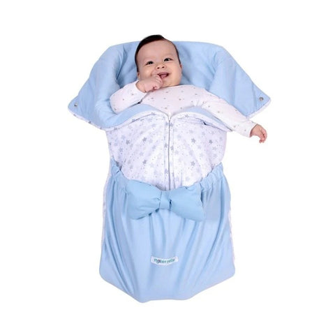 Sleeping portabebé maternelle 2 en 1 celeste estrellas, acolchado, algodon