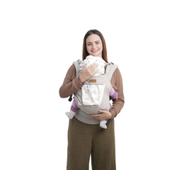Mochila Portabebé Ergonómica 4 en 1 Maternelle - Modelo Plomo Cometa - Adaptable y Confortable