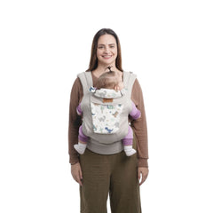 Mochila Portabebé Ergonómica 4 en 1 Maternelle - Modelo Plomo Dinosaurio- Adaptable y Confortable