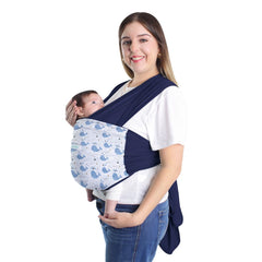 Fular Ergonómico  maternelle Azul Ballenitas para bebé en los primeros meses, portabebé