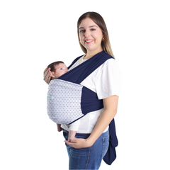 Fular Ergonómico Maternelle Azul Puntos para bebé en los primeros meses, portabebé