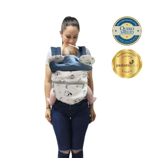 Mochila Ergonómica Evolutiva 4 en 1 maternelle Acero nubes, canguro, portabebé