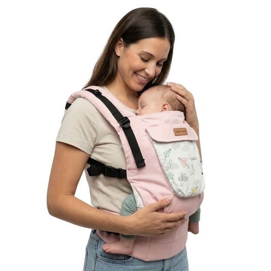 Mochila Portabebé Ergonómica 4 en 1 Maternelle - Modelo Rosado Cometa - Adaptable y Confortable