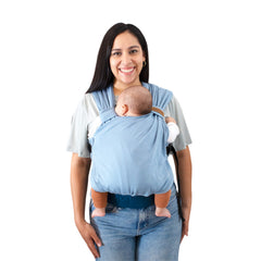 Mochila Fular Ergonomica Evolutiva maternelle Azul Apego, canguro, cojin de lactancia