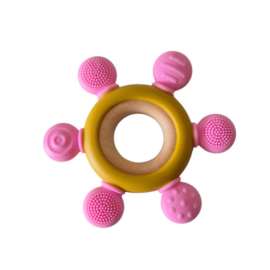 Mordedor de Silicona Atomo Color Rosado - Little Fish