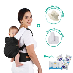 Pack De Porteo Premium (Mochila Ergonomica Premium + Gorro Protector De Bebé + Protector De Asas)