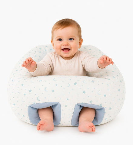 Puff de Descanso Bebé Celeste Luna Estrella, soporte 360, desmontable, hipoalergénico