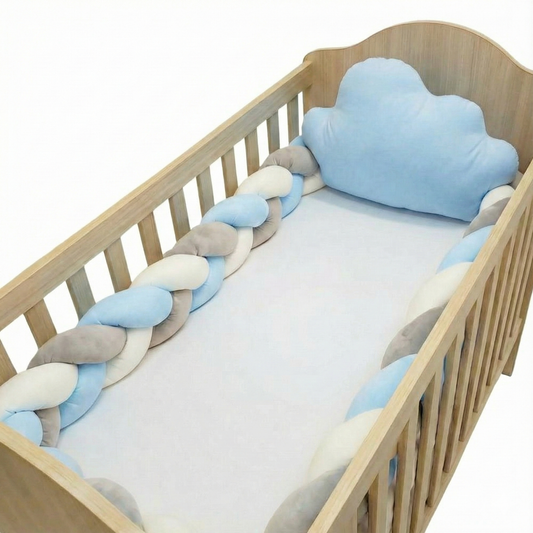 Protector de baranda de cuna trenzado