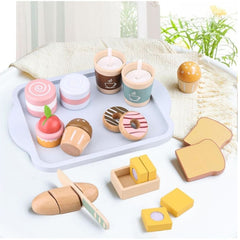 Set de juego de desayuno de madera