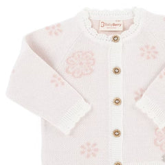 Set Flor bordado para bebé color perla | BabyBerry