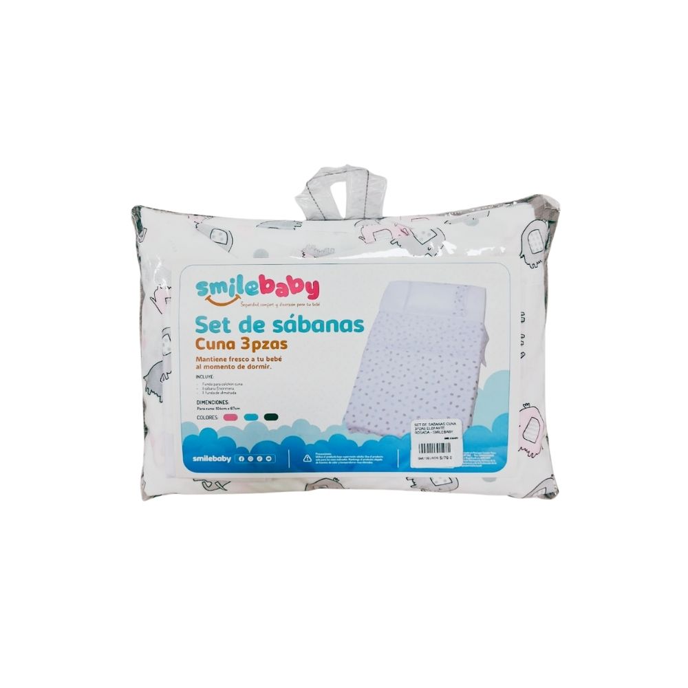 Set de Sabanas cuna Elefantitos 3pzas - Smilebaby
