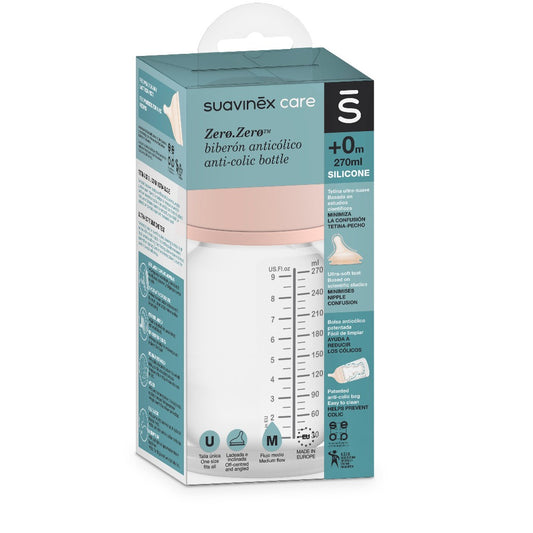 Biberón Anticólico Zero Zero Flujo Medio (M)  Suavinex 270 ml