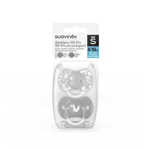 Chupón con tetina fisiológica SX PRO - Fox 6-18m x 2 unidades - Suavinex