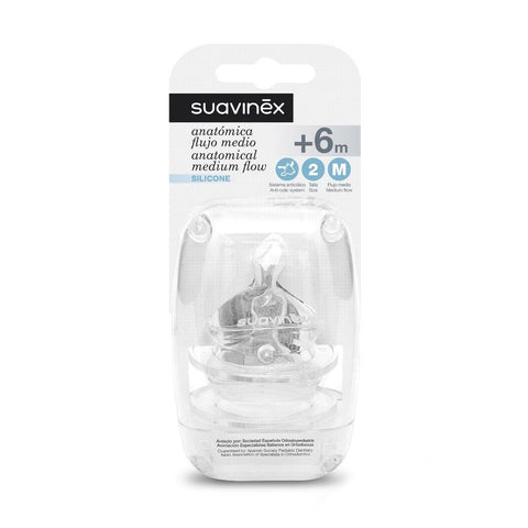 Tetina Anatómica Flujo Medio (M) Suavinex +6m 2 unds - Maternelle