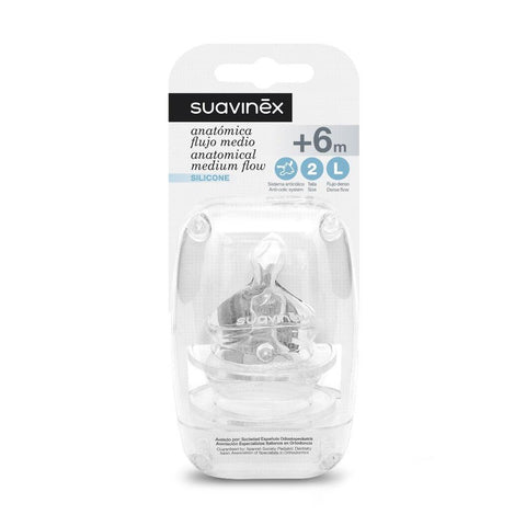 Tetina Anatómica Flujo Denso (L) Suavinex +6m 2 unds - Maternelle