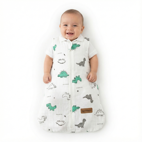 Saquito de dormir Breeze 2 en 1 Dinosaurio de Muselina | Maternelle