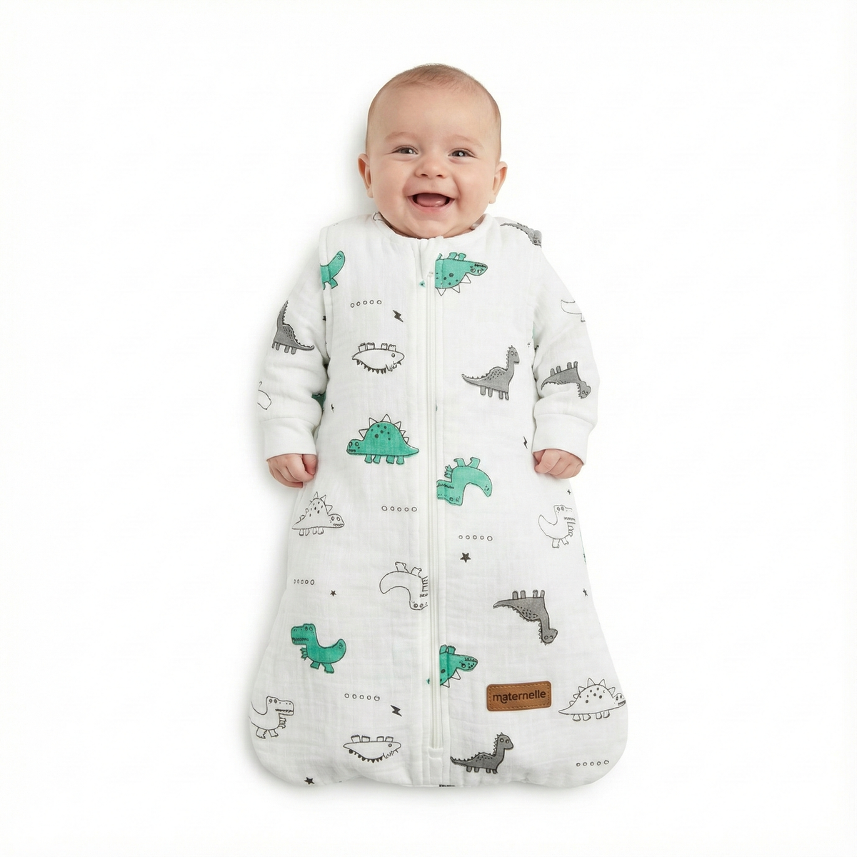 Saquito de dormir Brezze 2 en 1 Dinosaurio - Muselina