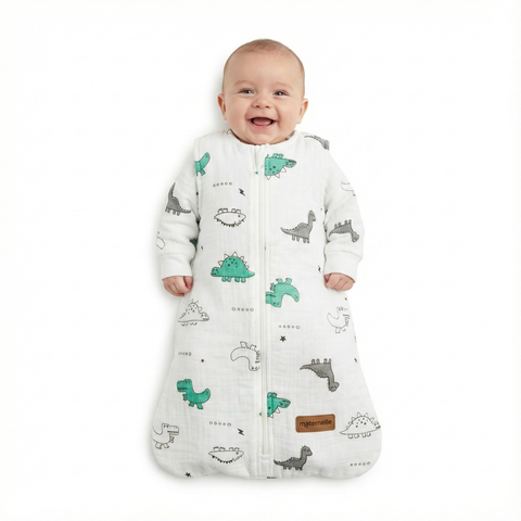 Saquito de dormir Breeze 2 en 1 Dinosaurio de Muselina | Maternelle