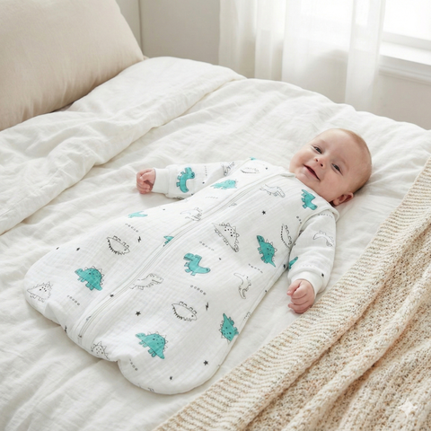Saquito de dormir Breeze 2 en 1 Dinosaurio de Muselina | Maternelle