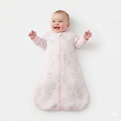 Saquito de dormir Brezze 2 en 1 Rosado Conejo - Muselina