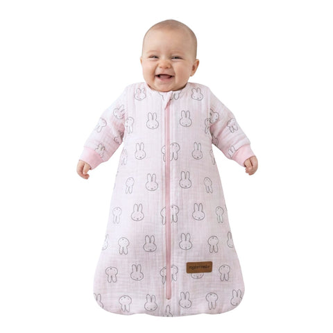 Saquito de dormir Breeze 2 en 1 Rosado Conejo de Muselina | Maternelle