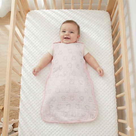Saquito de dormir Breeze Rosado Conejo de Muselina | Maternelle