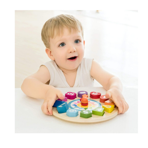 Classic World Tic-tac - Reloj de clasificación de forma de madera, 12 números, para niños pequeños, educación temprana