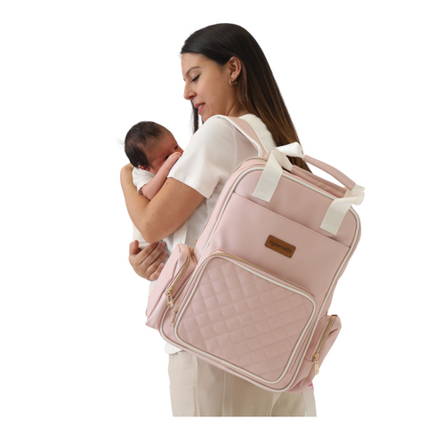 Mochila Pañalera Rosada Maternelle 2 en 1 Convertible a cambiador portátil