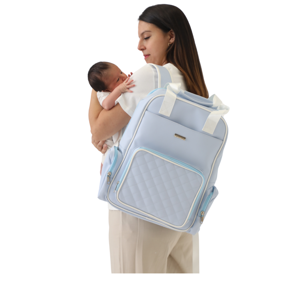 Mochila Pañalera Celeste Maternelle 2 en 1 Convertible a cambiador portátil
