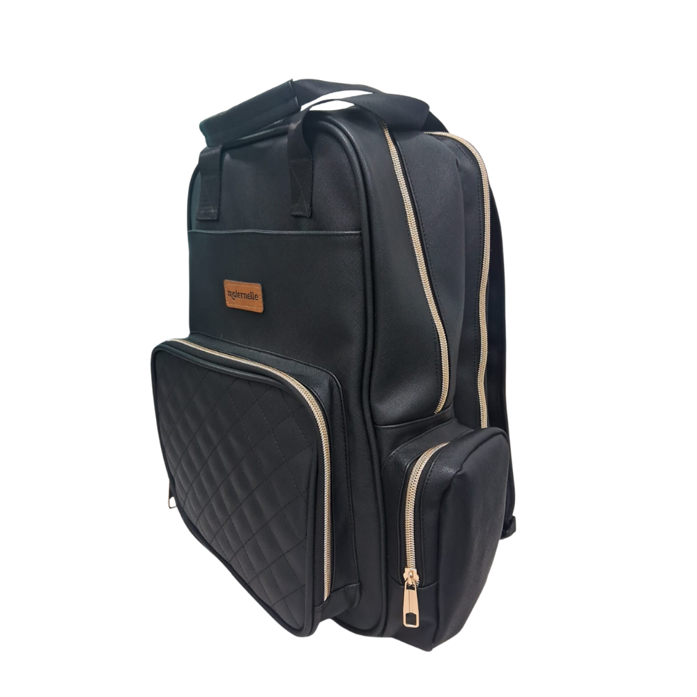 Mochila Pañalera Negra Maternelle 2 en 1 Convertible a cambiador portátil