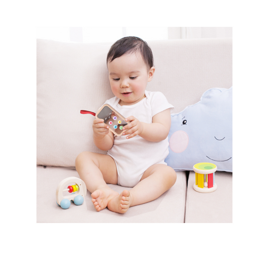 MY FIRST CELL PHONE- Teléfono de simulación de madera para niños con sonidos divertidos