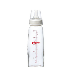 Biberón Peristáltico de vidrio 240ml / 8oZ Rosca Blanca - Pigeon