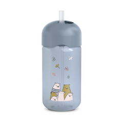 BOTELLA CON CAÑITA 340 ml-5 onzas OSO AZUL - SUAVINEX