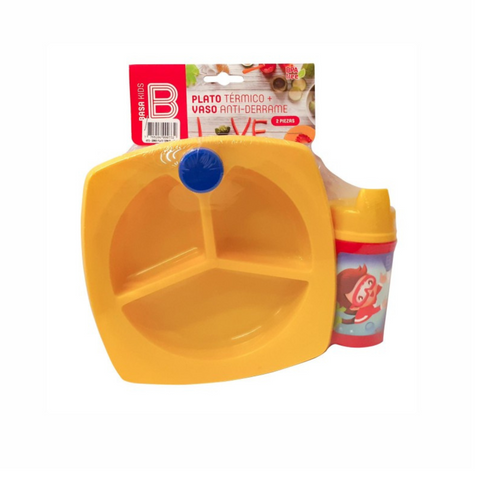 COMBO PLATO TERMICO + VASO C/PICO