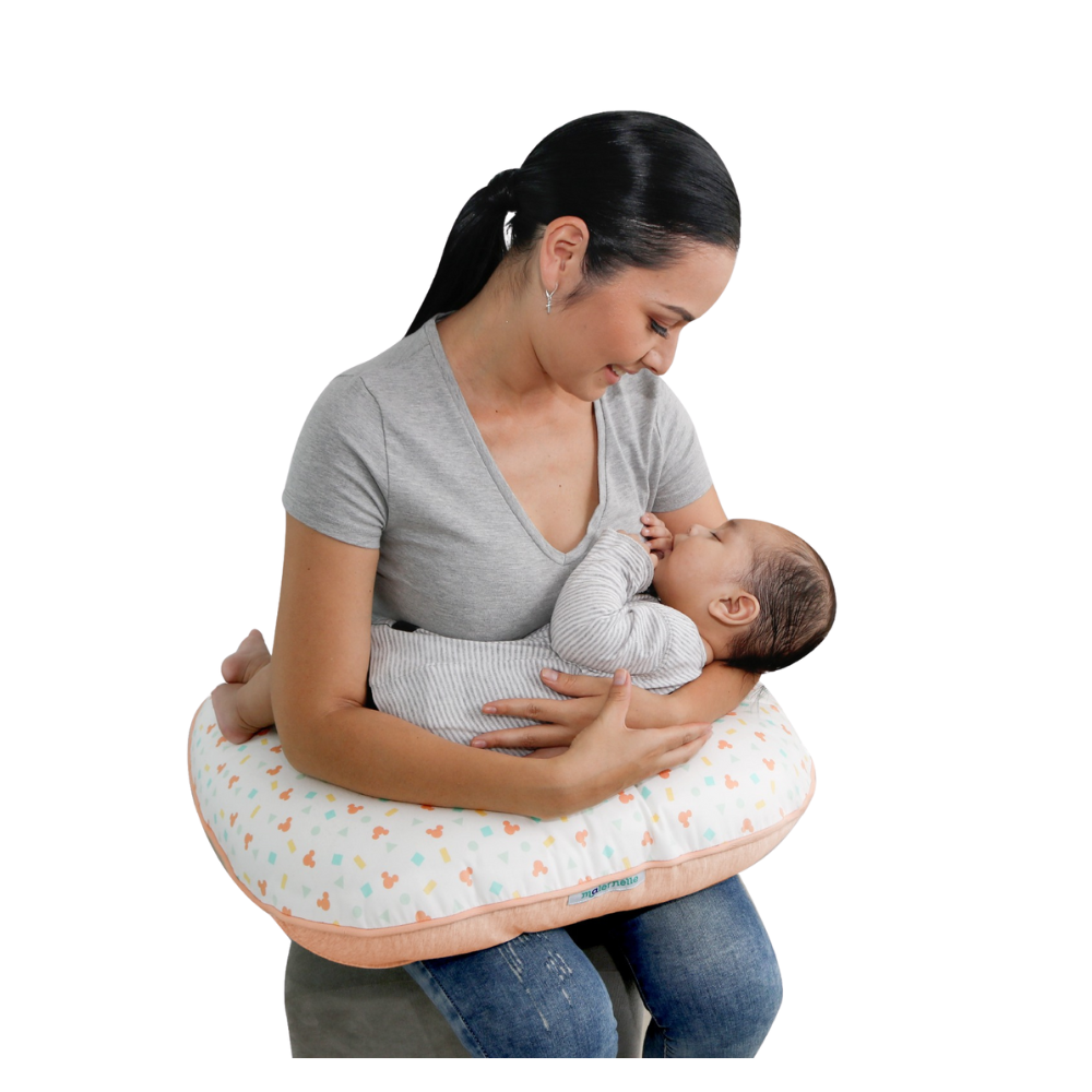 Almohada de Lactancia y Estimulación 5 en 1 Maternelle - melón micky, cojin de lactancia