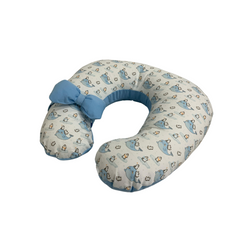 Almohada de Lactancia y Estimulación 5 en 1 maternelle Celeste Pinguino, colecho, soporte de espalda, cojín de lactancia