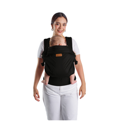 Mochila ergonómica premium maternelle negro, fresco y resistente, soporte cervical, canguro, portabebé