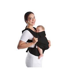 Mochila ergonómica premium maternelle negro, fresco y resistente, soporte cervical, canguro, portabebé