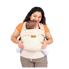 Mochila ergonómica premium maternelle beige, fresco y resistente, soporte cervical, canguro, portabebé