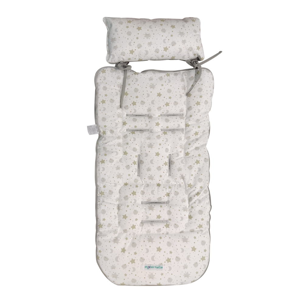 Colchoneta para Coches maternelle luna estrella, para coche de paseo o en la silla de auto,acolchado, suave, reversible, adaptable (Copia)
