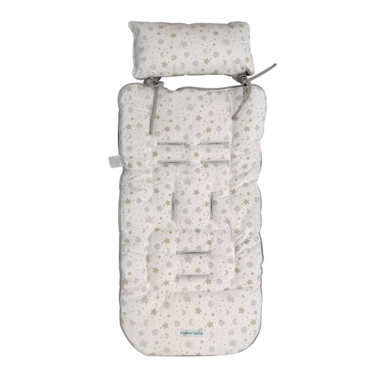 Colchoneta para Coches maternelle luna estrella, para coche de paseo o en la silla de auto,acolchado, suave, reversible, adaptable