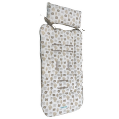 Colchoneta para Coches maternelle arena ositos, para coche de paseo o en la silla de auto,acolchado, suave, reversible, adaptable