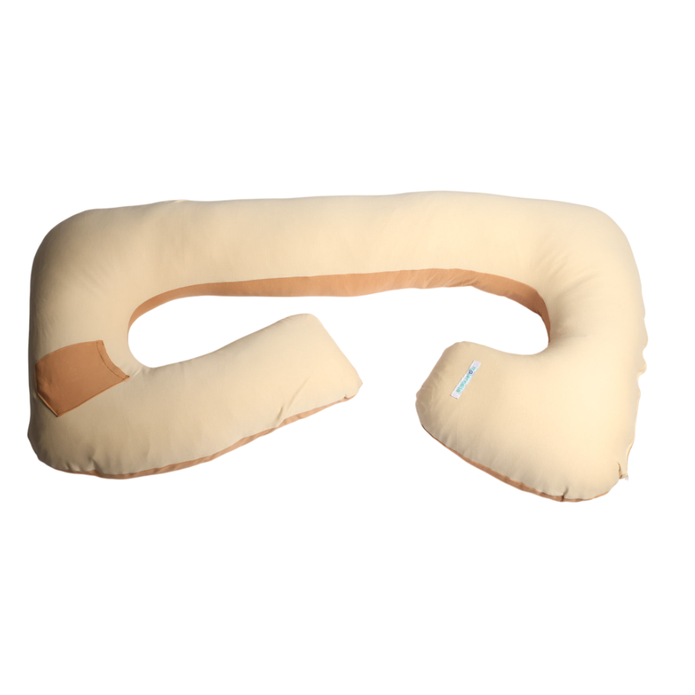Cojín Multifuncional Maternelle Beige Apego para embarazadas , soporte lumbar, comodidad del bebé, almohada de lactancia