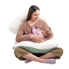 Cojín Multifuncional Maternelle Verde Apego para embarazadas , soporte lumbar, comodidad del bebé, almohada de lactancia