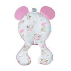 Soporte de cabeza 2 en 1 maternelle rosa elefante con amortiguación para la cabeza y el cuello del bebé