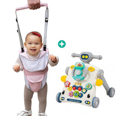 Pack Primeros Pasos para Bebé Maternelle (Arnes y caminador 2 en 1 + Caminador Musical Space 3 en 1)