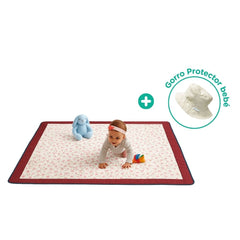 PACK DE PASEO (ALFOMBRA DE JUEGOS + GORRO PROTECTOR BEBÉ)